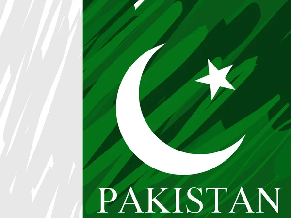 Bendera nasional pakistan kotor - Stok Vektor