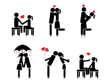 Romantic couple silhouette clipart