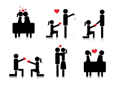 Romantic silhouette with backround clipart