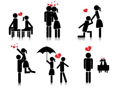 Romantic couple silhouette clipart