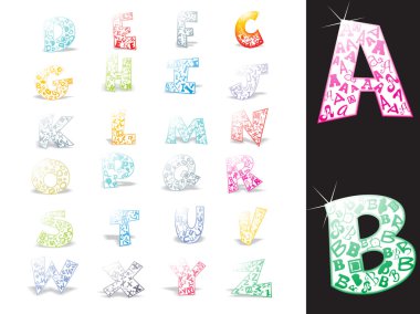 Vector colorful alphabet clipart