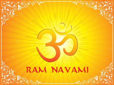 Om with rays background clipart