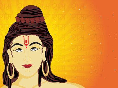 Ram name background with lord rama face clipart