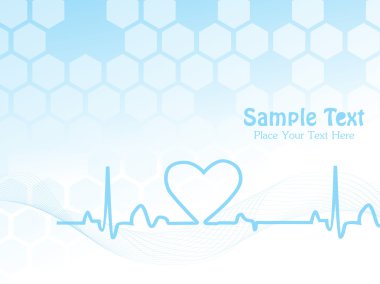 Wavy background with heart beat clipart