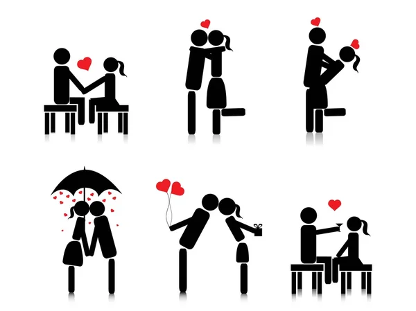 Silhouette de couple romantique — Image vectorielle