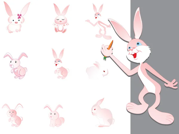 持有胡萝卜的兔子的插图 — 图库矢量图片
