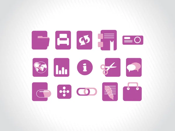 Icônes en ligne, violet — Image vectorielle