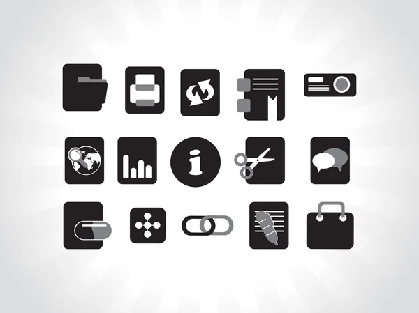 Online icons, black — Stock Photo, Image