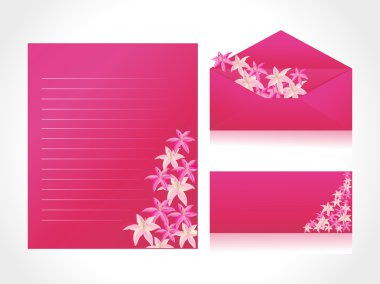 Pink letter of floral background clipart