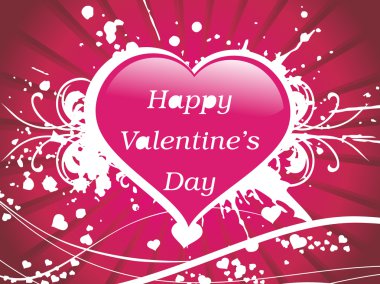 Pink valentine heart with grunge clipart