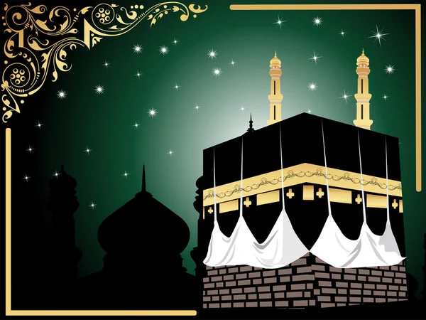 Hintergrund mit Kaaba-Illustration — Stockvektor