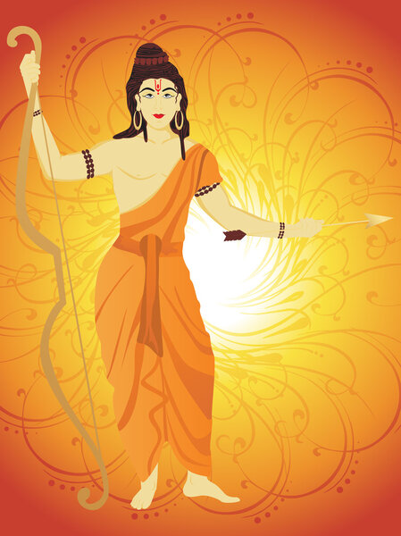 Artistic swirl background with rama