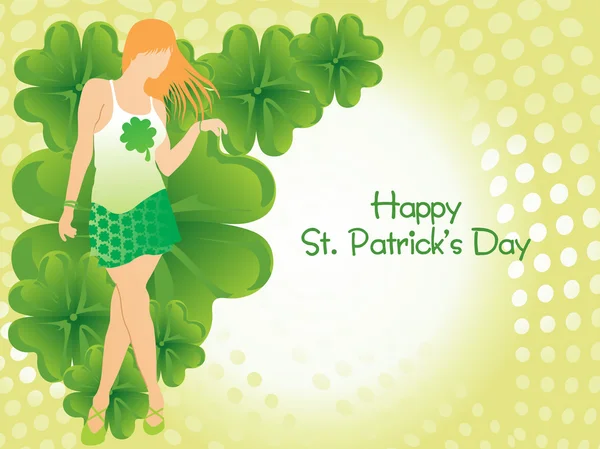 St. patrick's picture with girl — Stock Vector