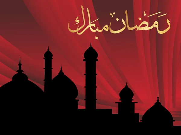 Rayures fond avec mosquée — Image vectorielle