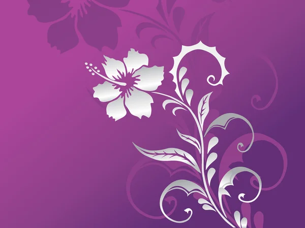 Fialové pozadí s květinovými — Stockový vektor