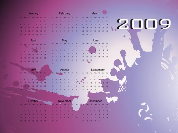 Calendário para 2009 com grunge — Vetor de Stock
