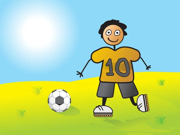 Player 10 περνώντας ποδόσφαιρο — Διανυσματικό Αρχείο