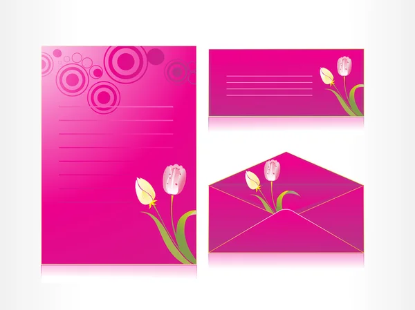 Pink letter of floral background — Stock Vector
