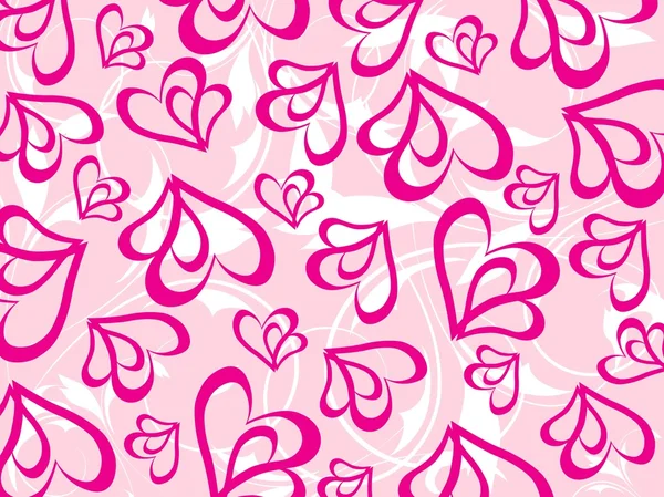 粉红色的花卉和心、 矢量 — 图库矢量图片