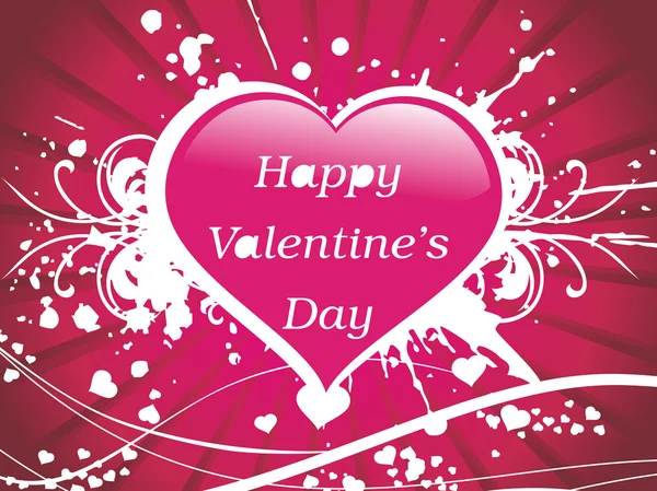 Roze valentine hart met grunge — Stockvector