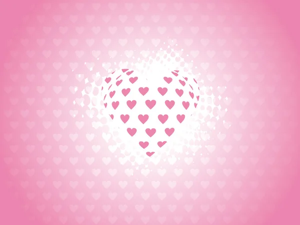 Coração rosa dos namorados — Vetor de Stock