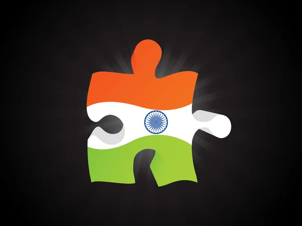 Bandera india aislada en negro — Vector de stock
