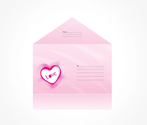 Rosa kuvert och brevpapper — Stock vektor