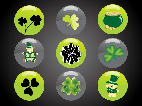 St. Patricks dag button-elementen — Stockvector