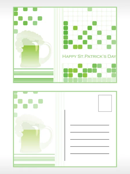 St. patric mosaic background postcard — Stock Vector