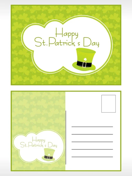 Patrick's day postcard with hat — Stock Vector