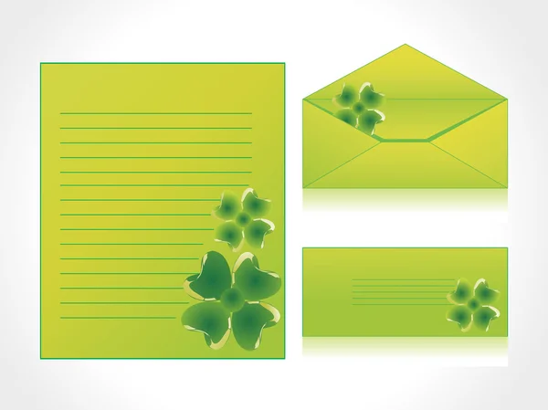 Yellow green clover postcard — Stock Vector