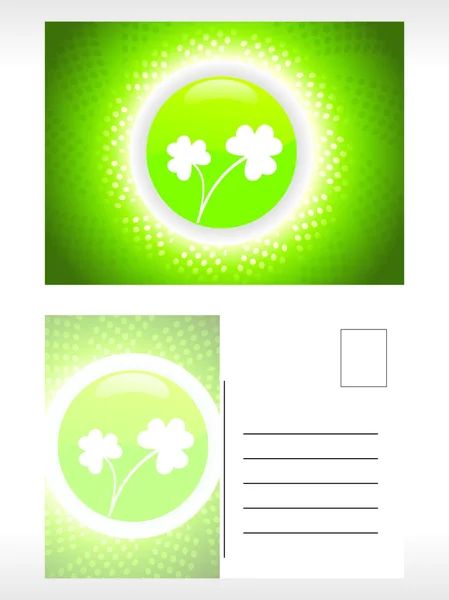 Background with circle and shamrock — Stock Vector