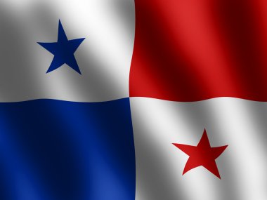 Patriotic shiny Flag of Panama clipart