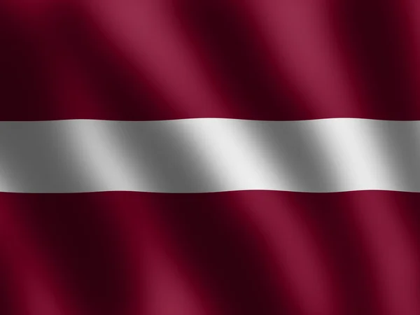 ラトビアの愛国心が強い記号光沢のある旗 — ストック写真