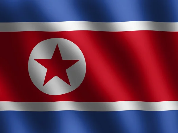 Πατριωτικό σημαία της Βόρειας Κορέας — Φωτογραφία Αρχείου