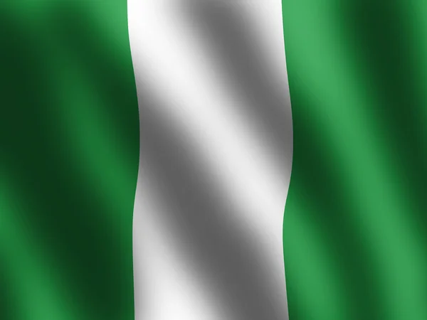 Patriotique brillant Drapeau du Nigeria — Photo