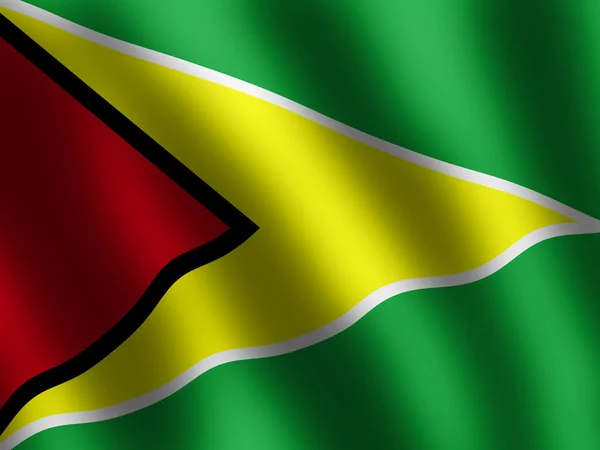 Patriotisch glänzende Flagge von Guyana — Stockfoto