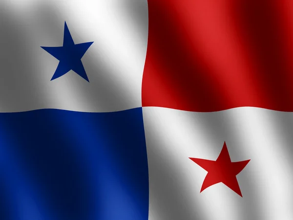 Patriotic shiny Flag of Panama — Stock Photo, Image