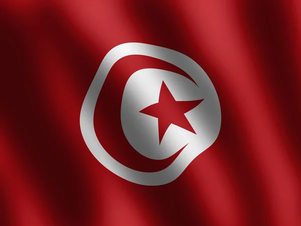 Patriótico brilhante Bandeira da Tunísia — Fotografia de Stock