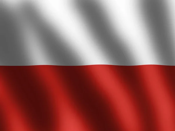 Błyszczący Polska flaga, baner — Zdjęcie stockowe