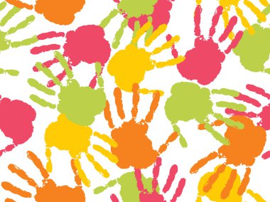 Colorful handprint with background clipart