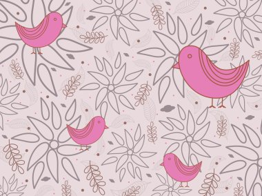 Seamless background with birds clipart