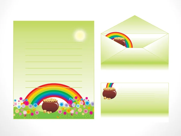 彩虹图案有抬头的信纸 — 图库矢量图片
