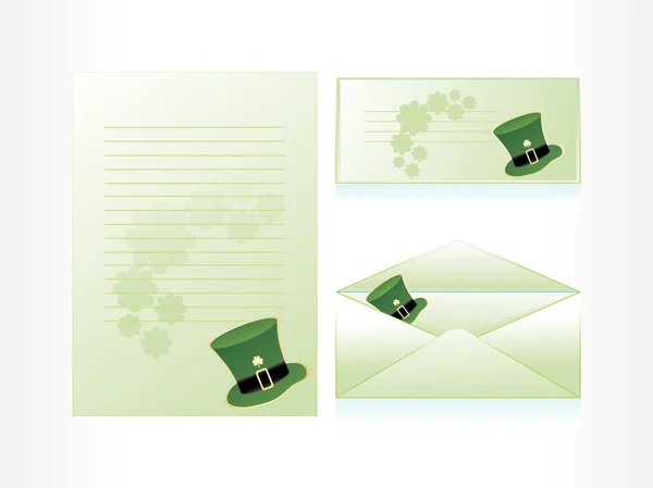 17 mars vykort, brevpapper — Stock vektor