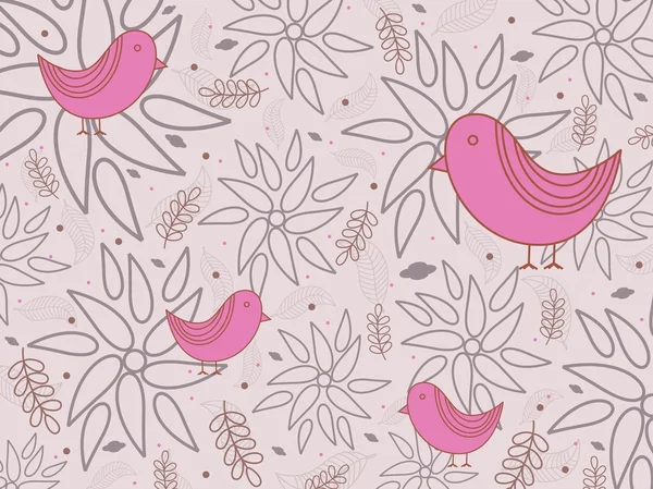 Fond sans couture avec des oiseaux — Image vectorielle