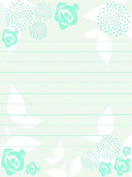 Seagreen ブルーム パターン letterpad — ストックベクタ
