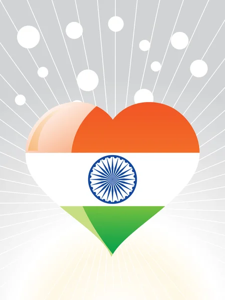 Vetor cardíaco índio patriótico — Vetor de Stock