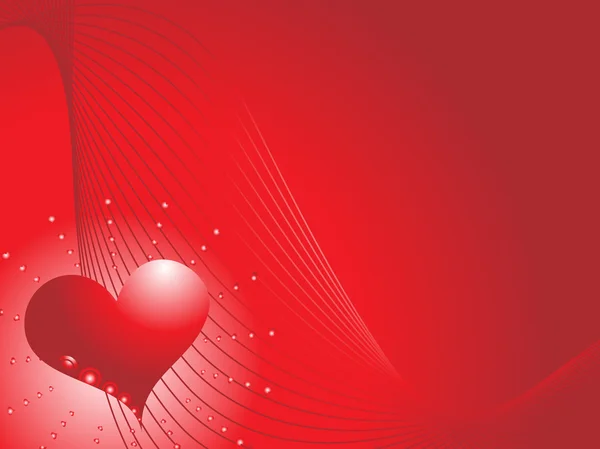Hjärta på en röd bakgrund — Stock vektor