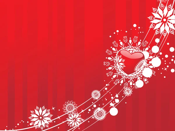 Röd valentines vintern bakgrund — Stock vektor