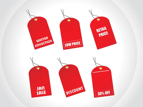 Red tags winter discount sale — Stock Vector